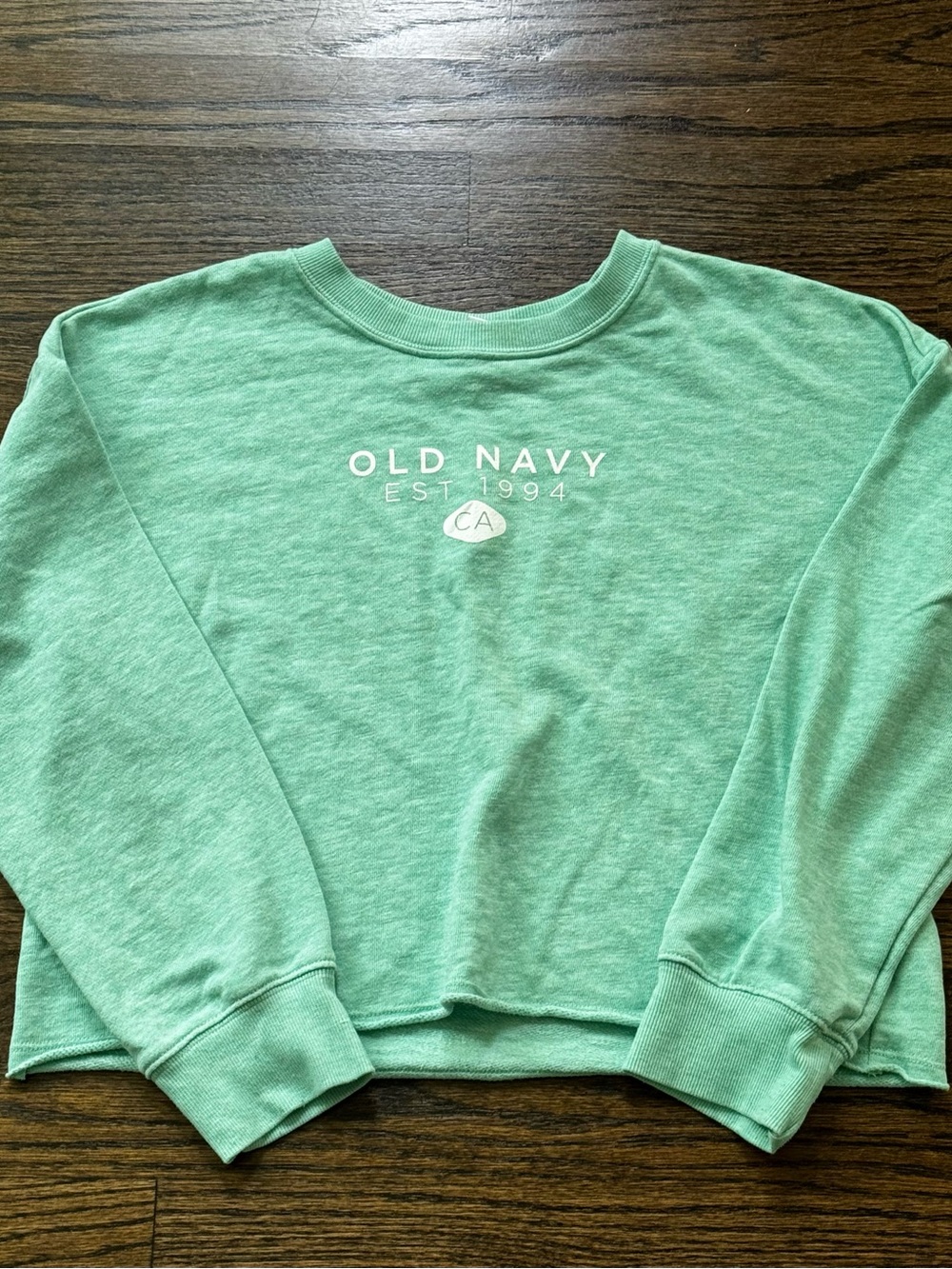 Old Navy Girls Mint Green Crewneck crop top sweatshirt size  xl